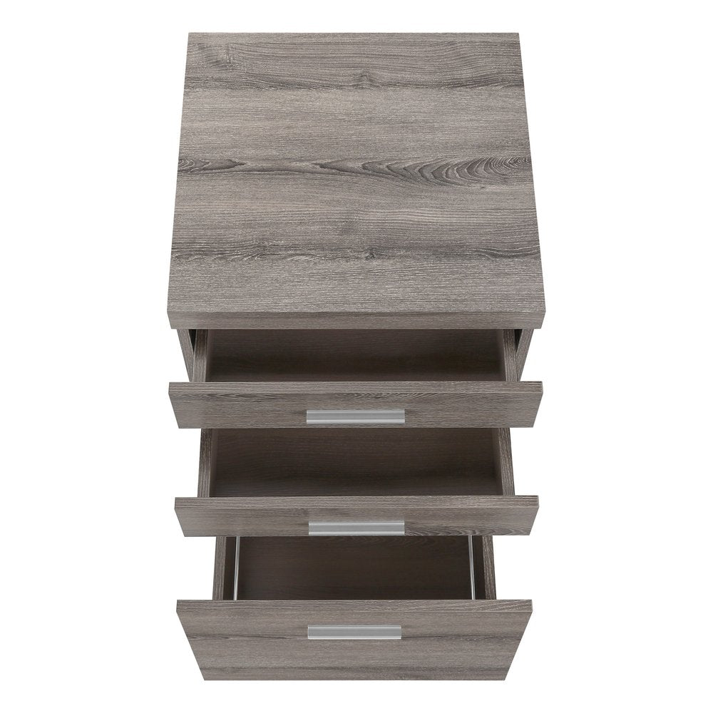 25" White And Gray Particle Board and Wood Filing Cabinet With Drawers HomeRoots