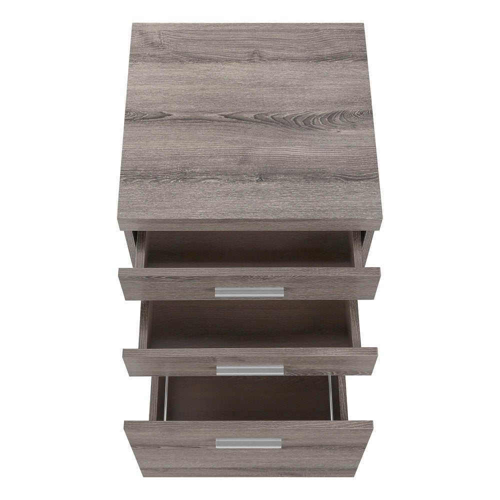 25" Gray Particle Board Filing Cabinet With Drawers HomeRoots