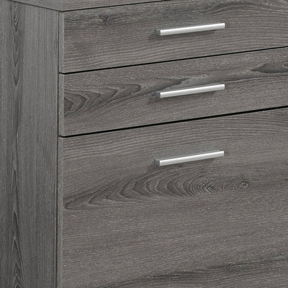 25" White And Gray Particle Board and Wood Filing Cabinet With Drawers HomeRoots