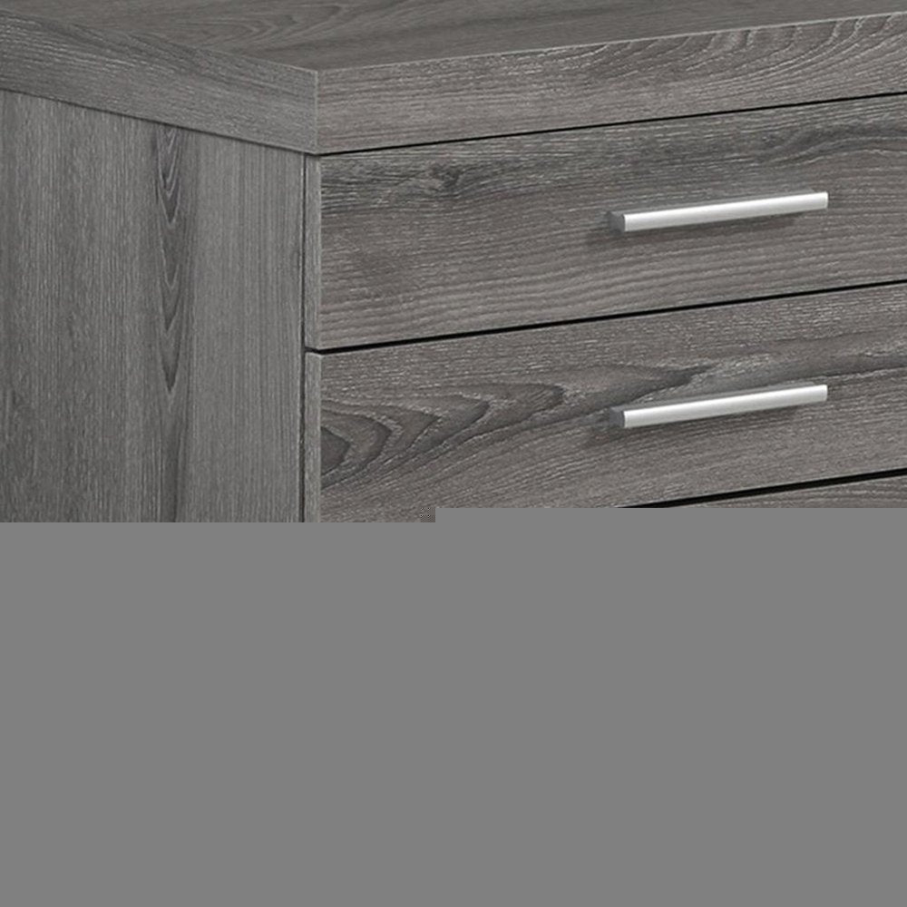 25" White And Gray Particle Board and Wood Filing Cabinet With Drawers HomeRoots
