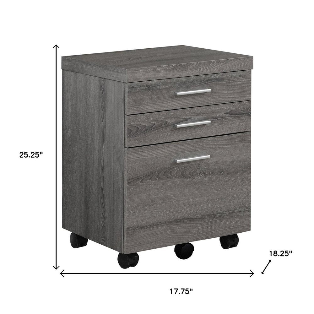 25" Gray Particle Board Filing Cabinet With Drawers HomeRoots