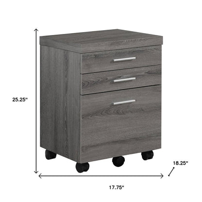 25" White And Gray Particle Board and Wood Filing Cabinet With Drawers HomeRoots
