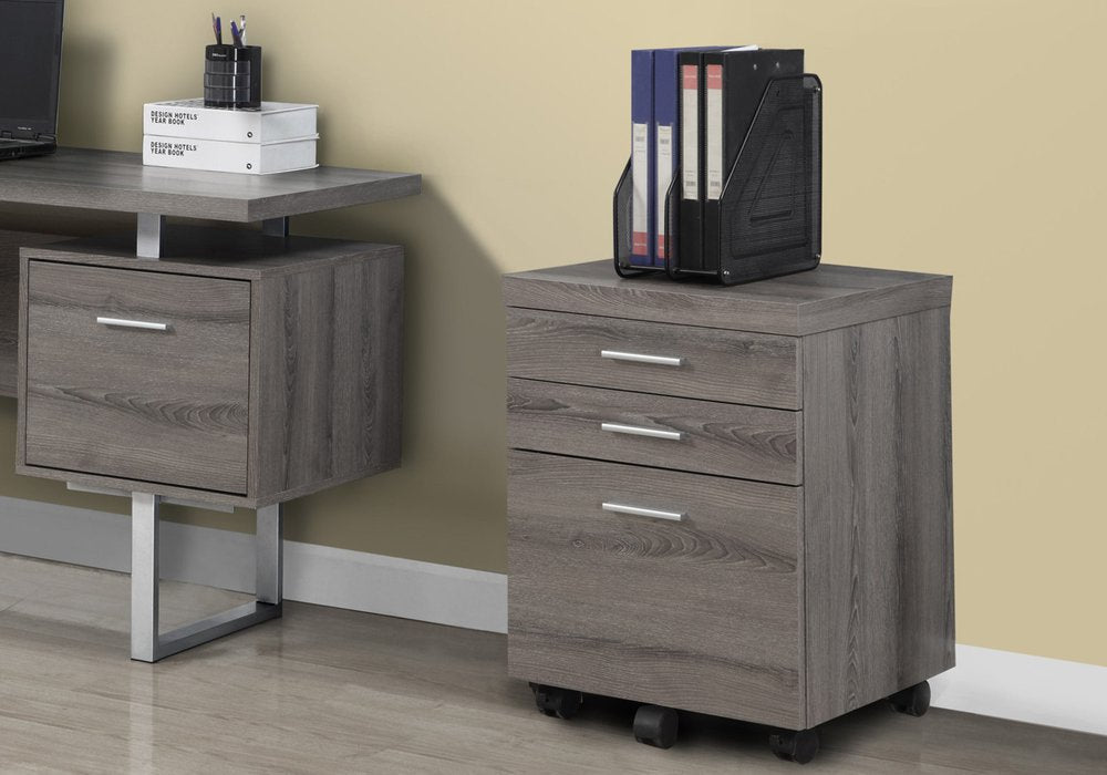 25" White And Gray Particle Board and Wood Filing Cabinet With Drawers HomeRoots