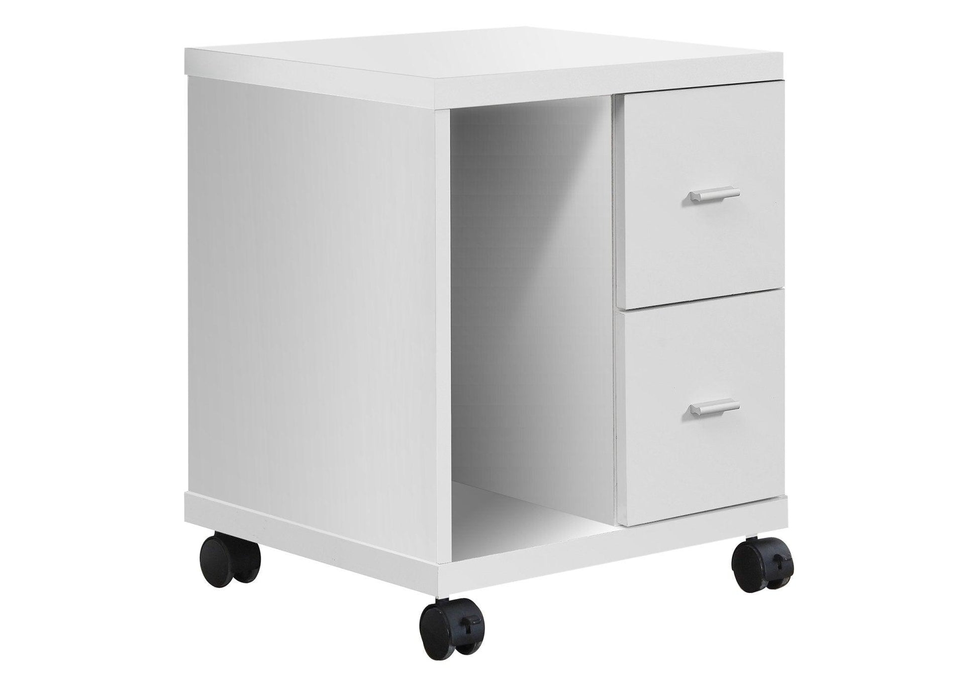 17.75" X 17.75" X 23" White Particle Board Hollow Core 2 Drawers Office Cabinet - FurniFindUSA