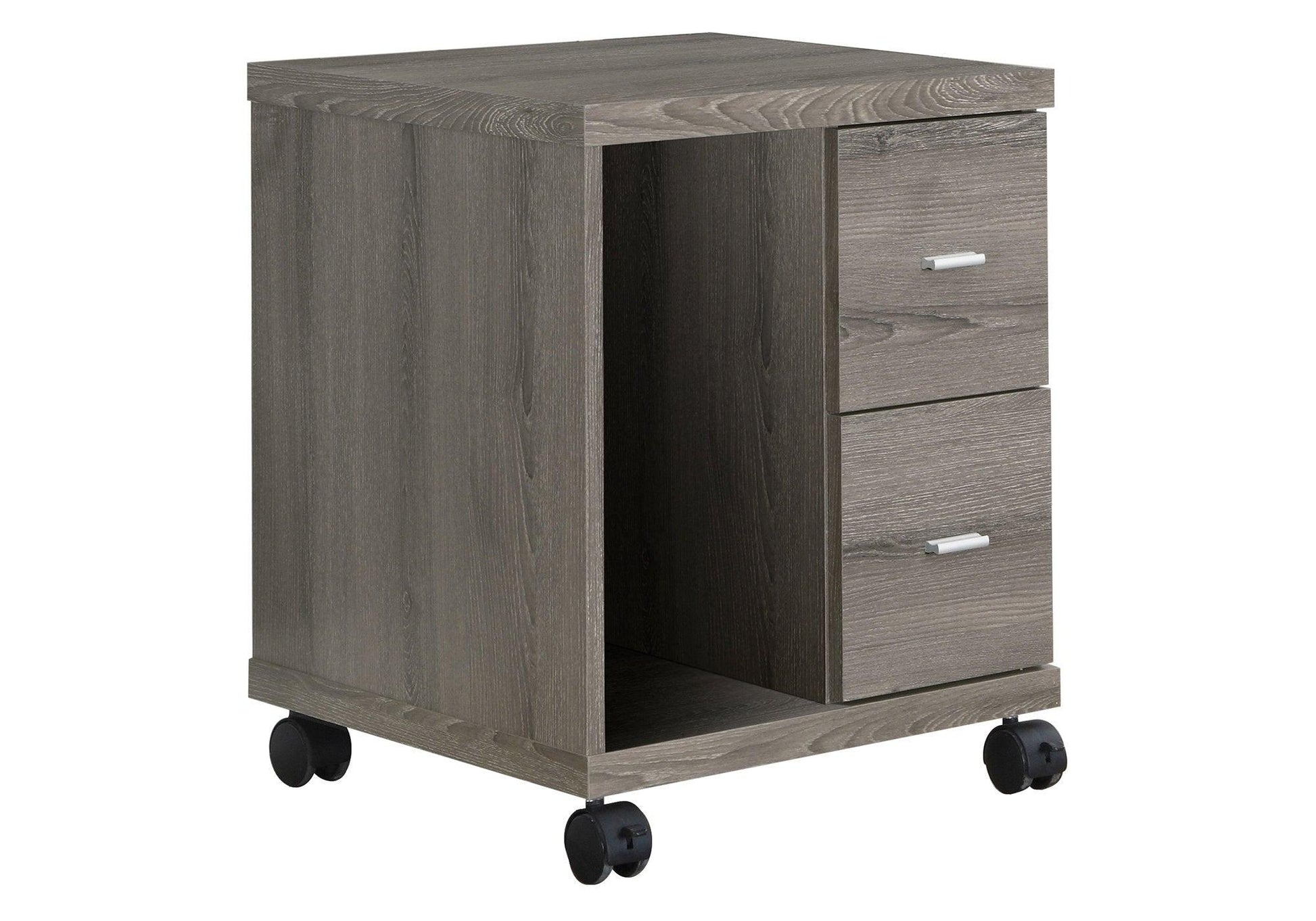 17.75" X 17.75" X 23" Dark Taupe Particle Board Hollow Core 2 Drawers Office Cabinet - FurniFindUSA