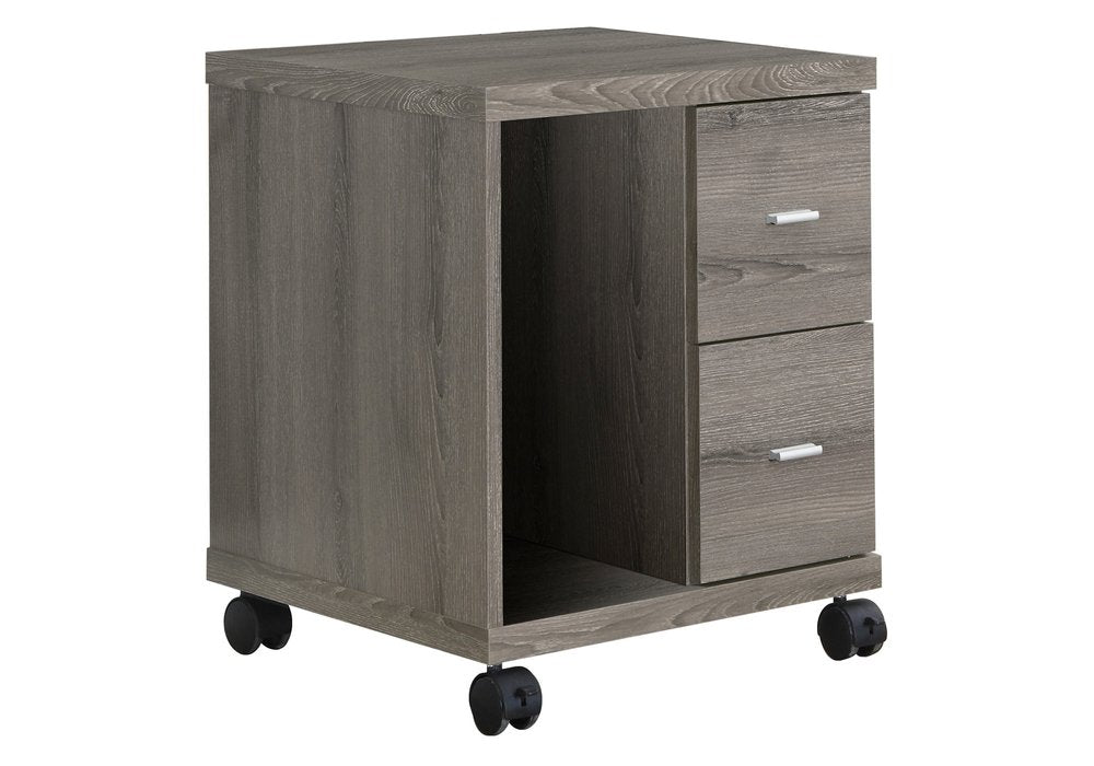 17.75" X 17.75" X 23" Dark Taupe Particle Board Hollow Core 2 Drawers  Office Cabinet HomeRoots