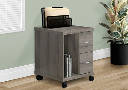 17.75" X 17.75" X 23" Dark Taupe Particle Board Hollow Core 2 Drawers  Office Cabinet HomeRoots