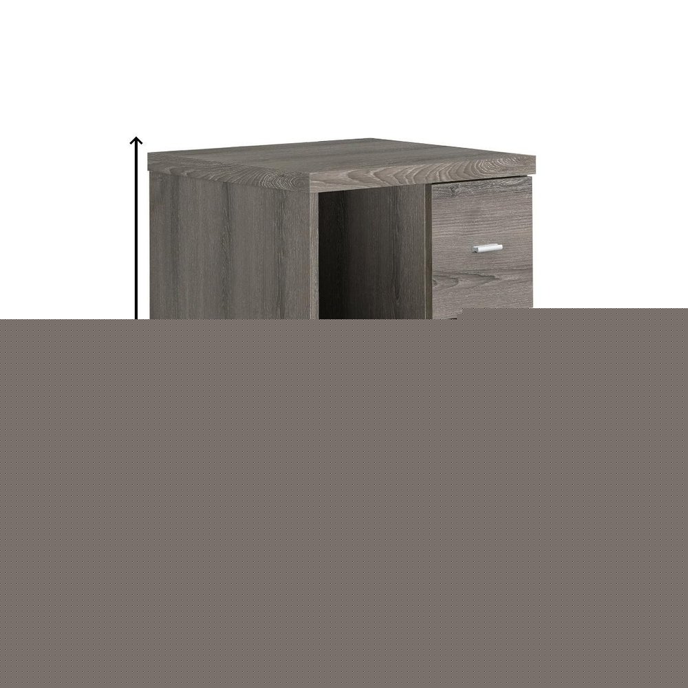 17.75" X 17.75" X 23" Dark Taupe Particle Board Hollow Core 2 Drawers  Office Cabinet HomeRoots