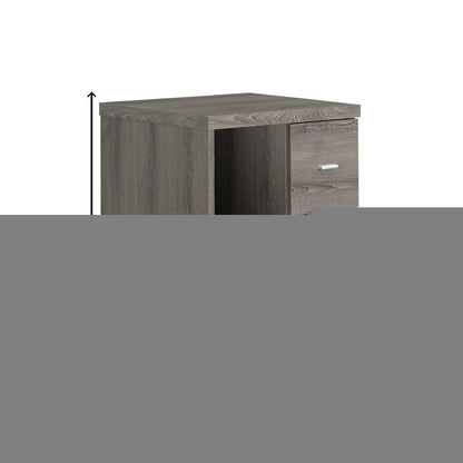 17.75" X 17.75" X 23" Dark Taupe Particle Board Hollow Core 2 Drawers  Office Cabinet HomeRoots