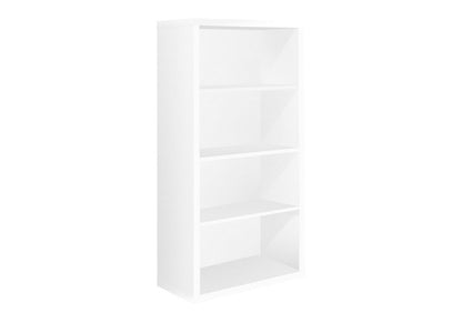 White Wood Adjustable Four Tier Bookcase HomeRoots