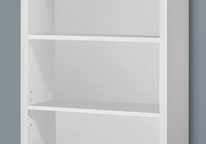 White Wood Adjustable Four Tier Bookcase HomeRoots