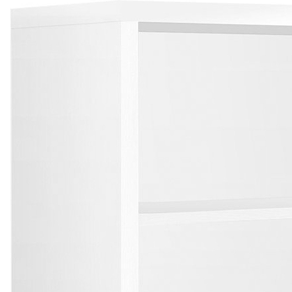 White Wood Adjustable Four Tier Bookcase HomeRoots
