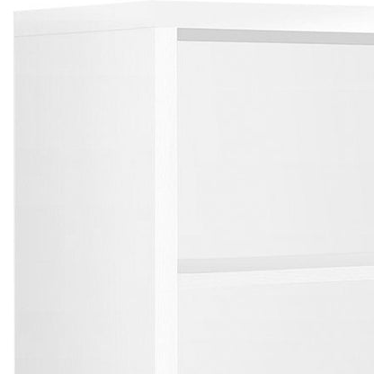 White Wood Adjustable Four Tier Bookcase HomeRoots