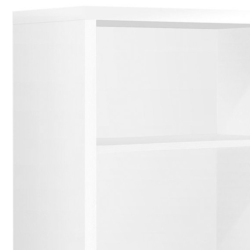 White Wood Adjustable Four Tier Bookcase HomeRoots
