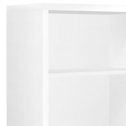White Wood Adjustable Four Tier Bookcase HomeRoots