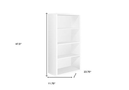 White Wood Adjustable Four Tier Bookcase HomeRoots