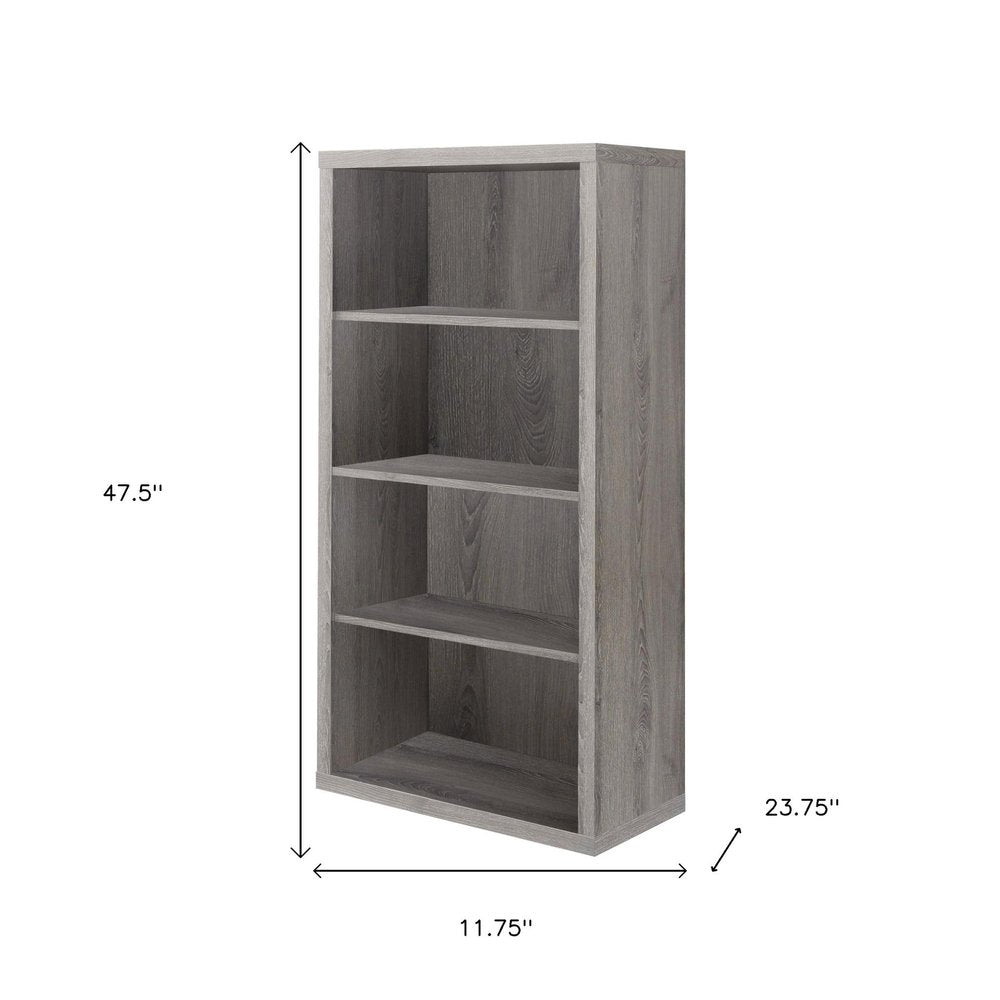 White Wood Adjustable Four Tier Bookcase HomeRoots