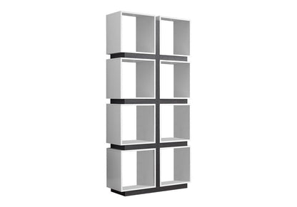 71" White Wood Eight Tier Cube Bookcase HomeRoots