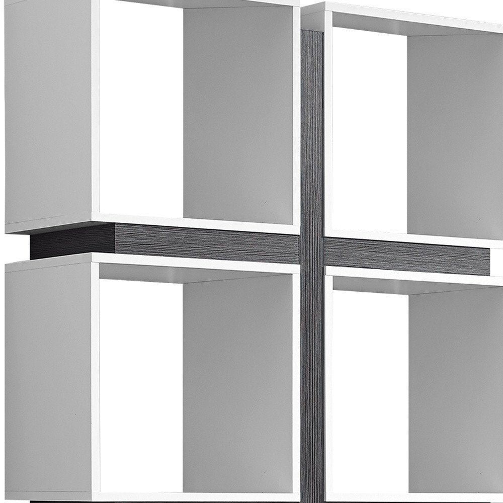 71" White Wood Eight Tier Cube Bookcase HomeRoots