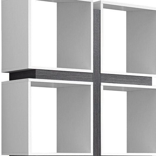 71" White Wood Eight Tier Cube Bookcase HomeRoots