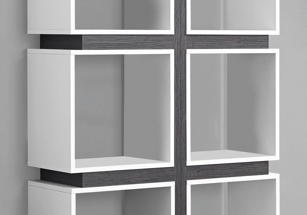 71" White Wood Eight Tier Cube Bookcase HomeRoots