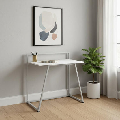 30" White and Gray Computer Desk HomeRoots