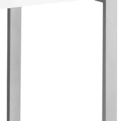 60" White and Silver Computer Desk With Two Drawers HomeRoots