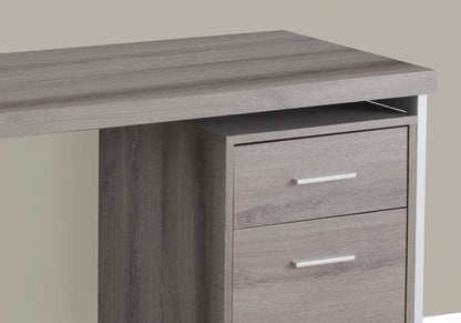 47" White and Silver Computer Desk With Two Drawers HomeRoots