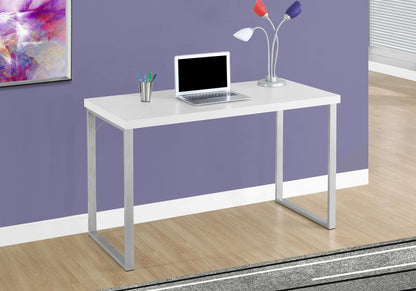 47" White and Silver Computer Desk HomeRoots