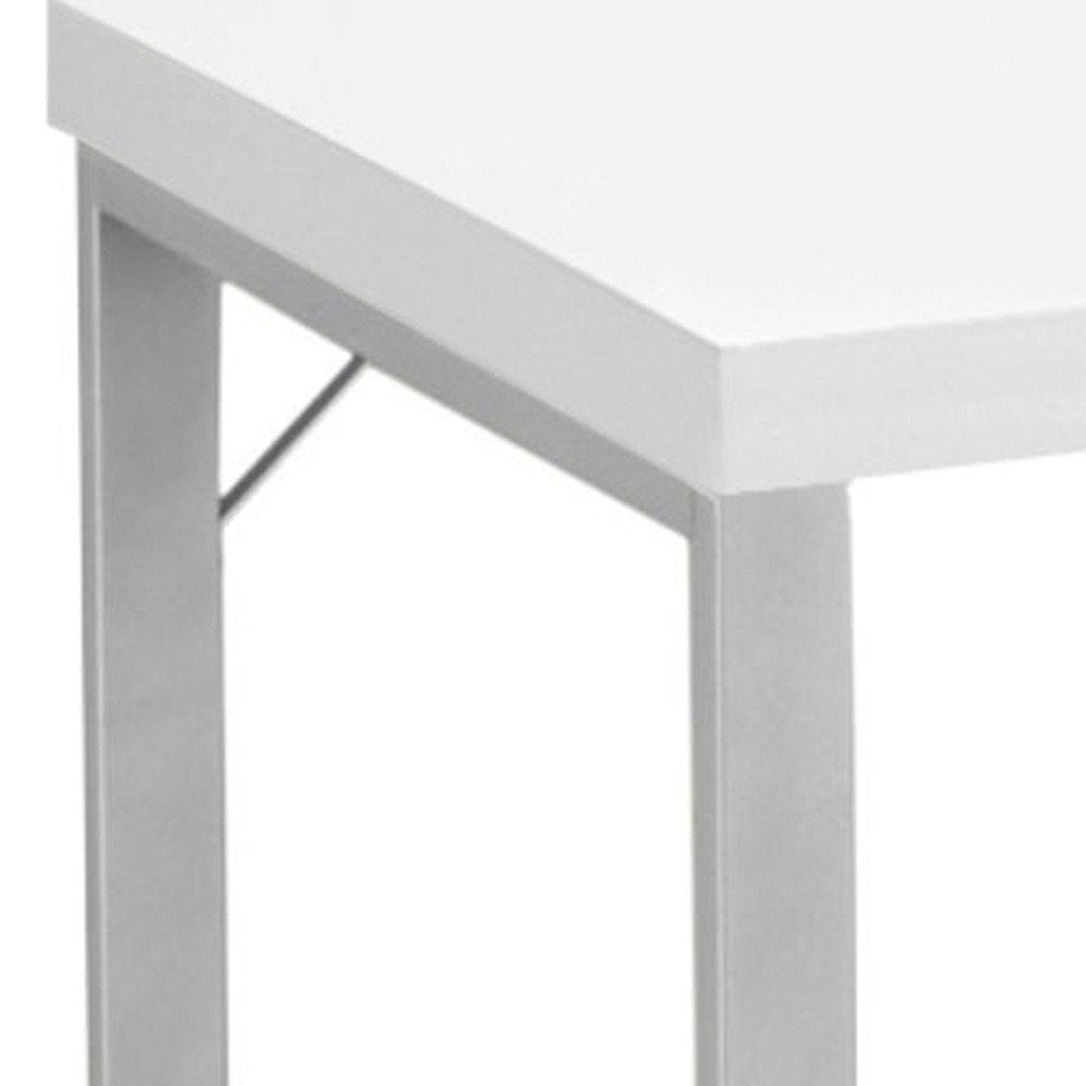 47" White and Silver Computer Desk HomeRoots