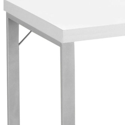 47" White and Silver Computer Desk HomeRoots