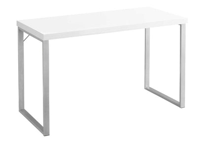 47" White and Silver Computer Desk HomeRoots