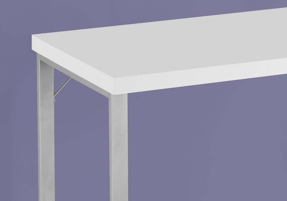 47" White and Silver Computer Desk HomeRoots