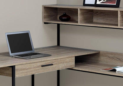 59" Gray and Black L Shape Computer Desk HomeRoots
