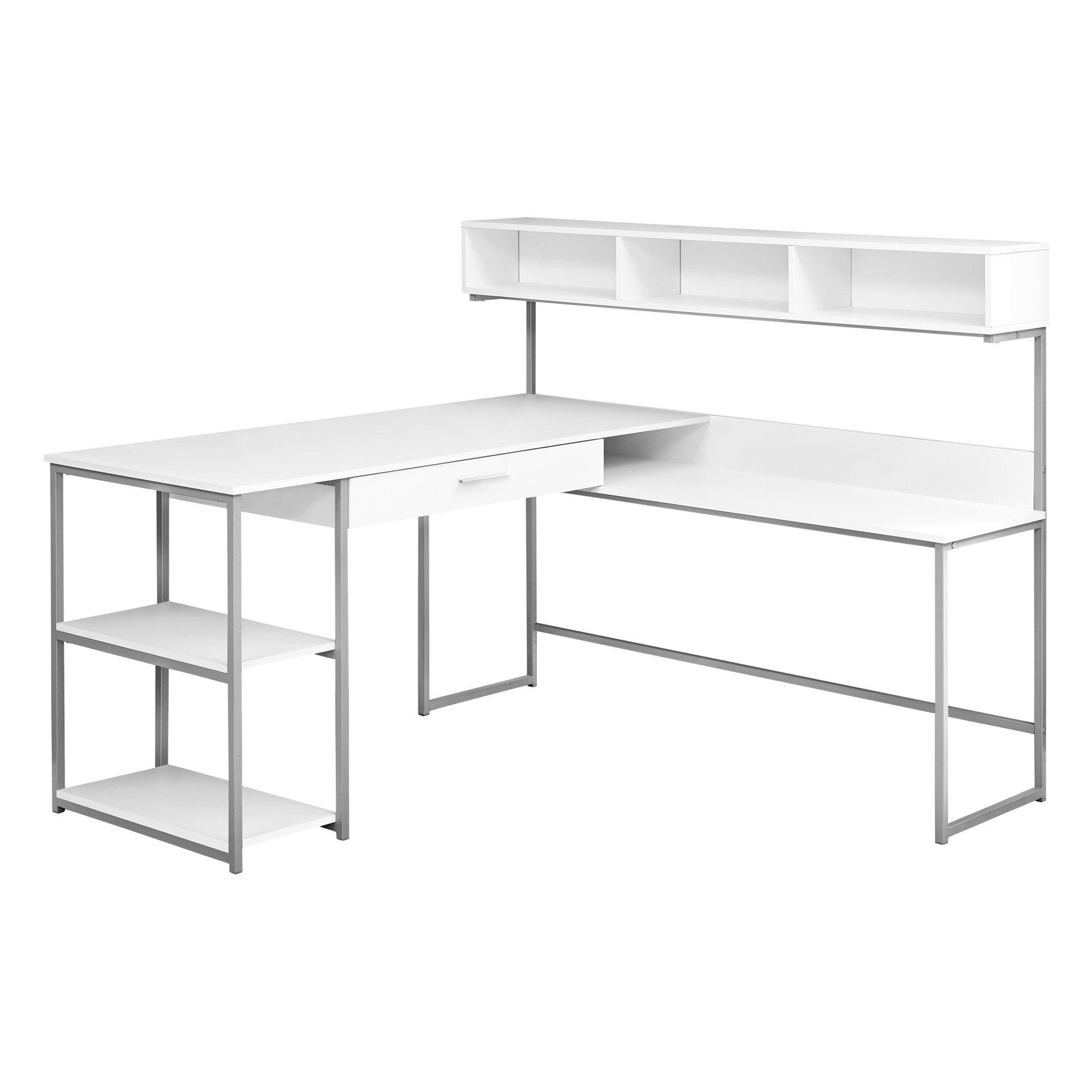 59" Gray and Black L Shape Computer Desk - FurniFindUSA