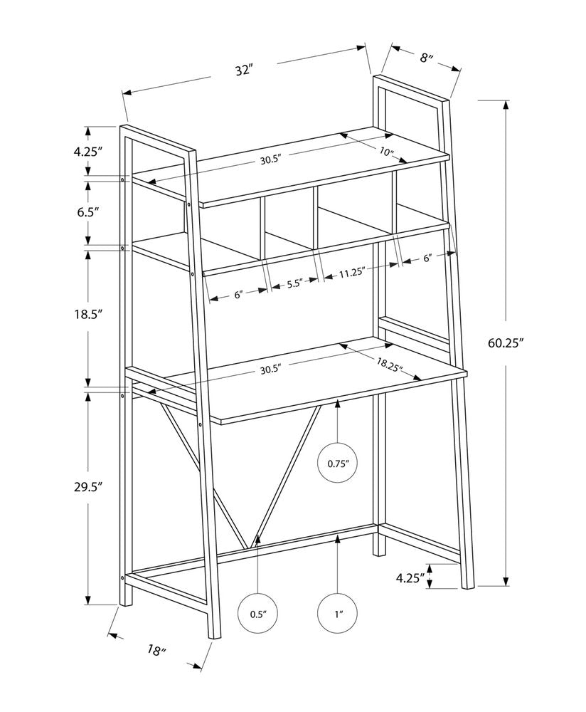 32" White Computer Desk HomeRoots