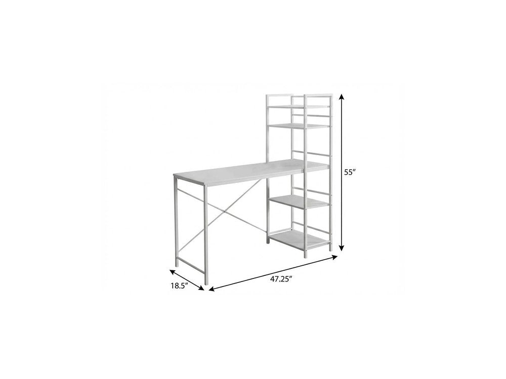 47" Dark Brown and Silver Computer Desk HomeRoots