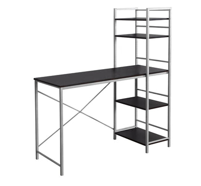 47" Dark Brown and Silver Computer Desk HomeRoots