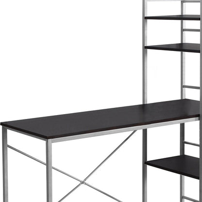 47" Dark Brown and Silver Computer Desk HomeRoots
