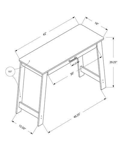 42" Brown Computer Desk HomeRoots