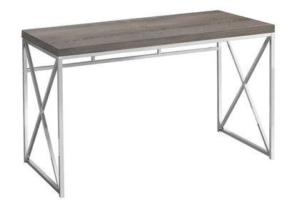 47" Taupe and Silver Computer Desk HomeRoots