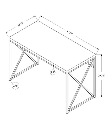 47" White and Silver Computer Desk HomeRoots
