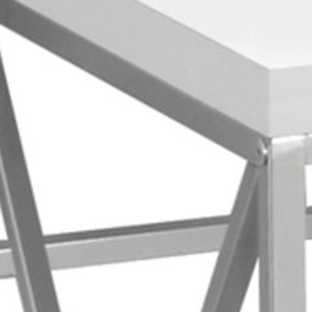 47" White and Silver Computer Desk HomeRoots