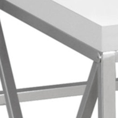 47" White and Silver Computer Desk HomeRoots