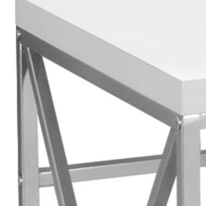 47" White and Silver Computer Desk HomeRoots