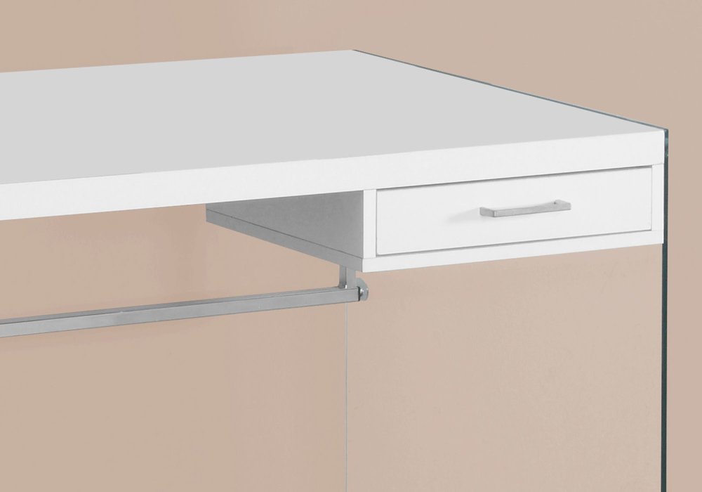48" White and Clear Computer Desk HomeRoots