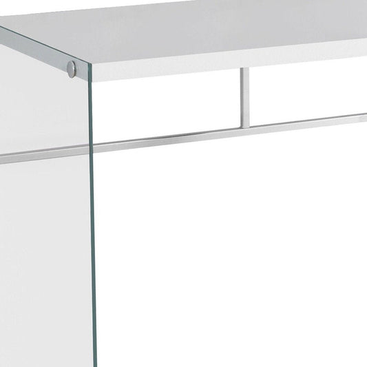 48" White and Clear Computer Desk HomeRoots