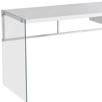 48" White and Clear Computer Desk HomeRoots