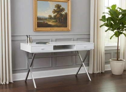 47" Brown and Black Computer Desk With Two Drawers HomeRoots