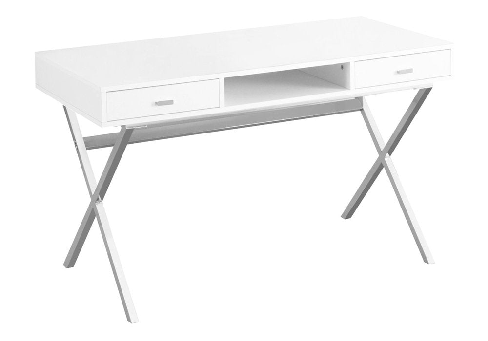 47" Brown and Black Computer Desk With Two Drawers HomeRoots